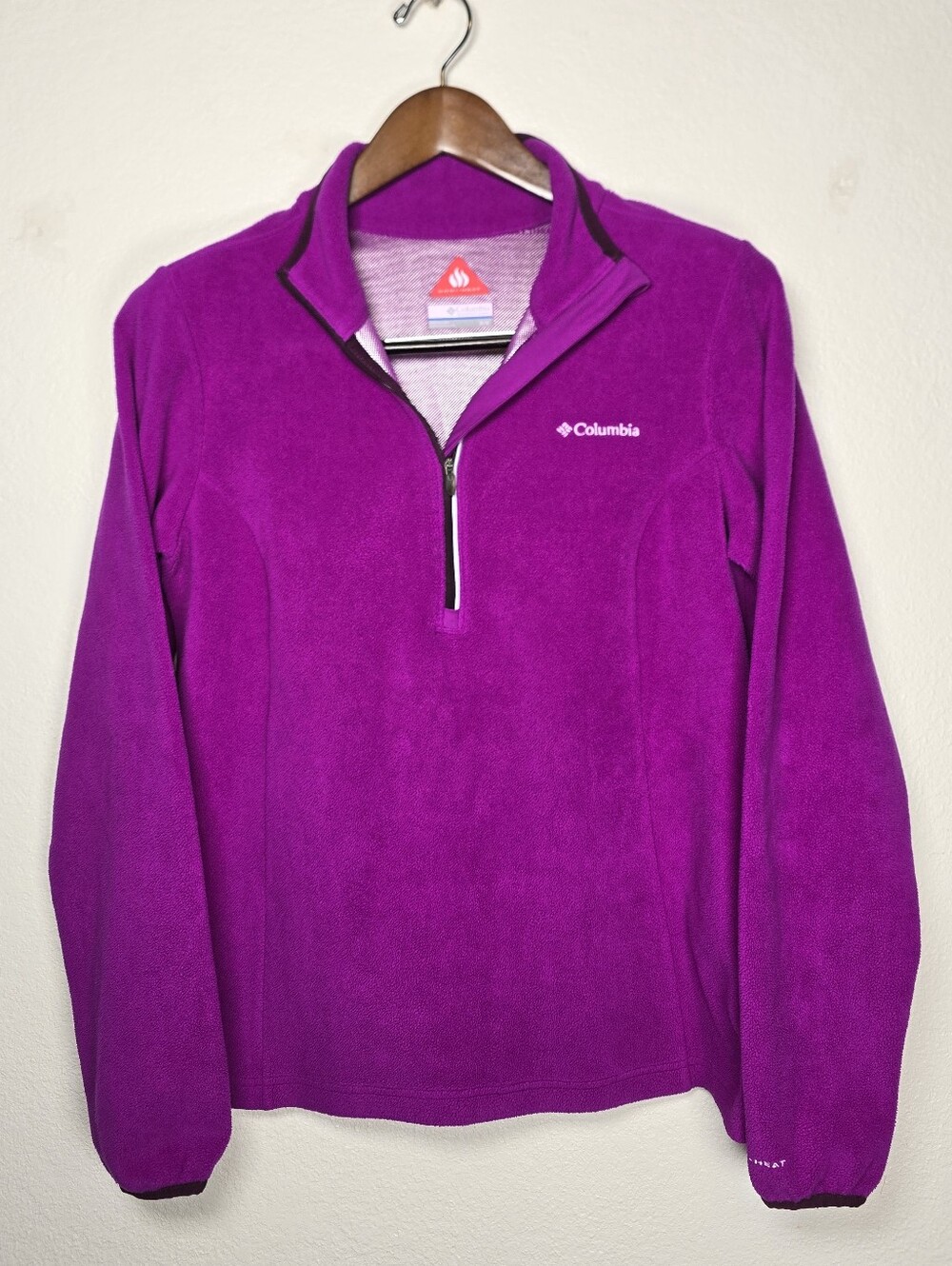 Columbia Omni-Heat Purple Fleece 1/4 Zip Pullover Jacket Size Medium